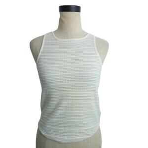 NWT Madewell Crochet-Knit Cutaway Tank in White S Top Racerback Boho
